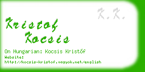 kristof kocsis business card