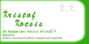 kristof kocsis business card